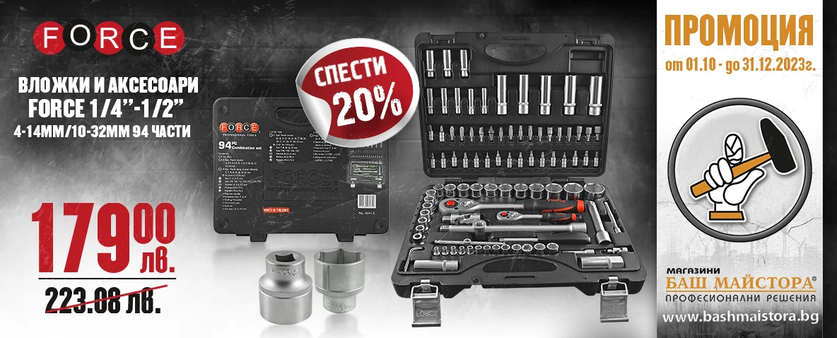 ВЛОЖКИ И АКСЕСОАРИ FORCE 94 ЧАСТИ