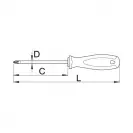 Отвертка кръстата UNIOR PZ2 6.0х210/100мм, CrV, трикомпонентна дръжка - small, 87169