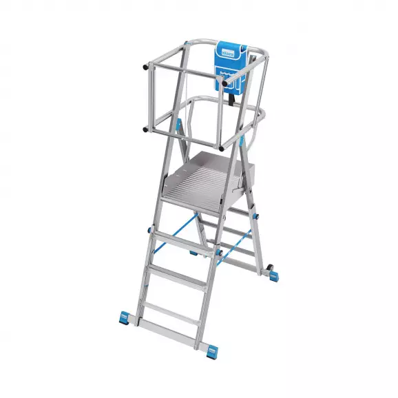 Алуминиева стълба с платформа KRAUSE SkyMatic 1x3-5, 3300мм(на стълбата), едностранна