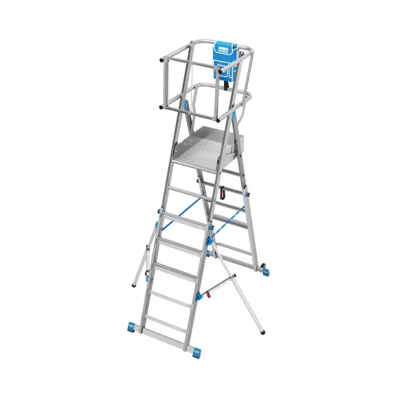 Алуминиева стълба с платформа KRAUSE SkyMatic 1x5-9, 4350мм(на стълбата), едностранна