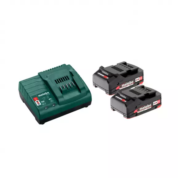 Комплект батерии и зарядно устройство METABO GAS 18Vx2 + SC 30, 18V, 2.0Ah, Li-Ion