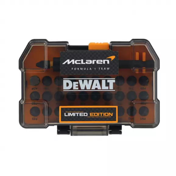 Комплект накрайници DEWALT McLaren F1 32 части, PH, PZ, TX, с държач XSTC