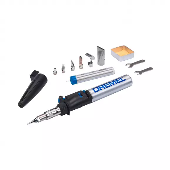 Поялник за пропан-бутан DREMEL VersaTip 2000-7, 1200°C (открит пламък) 680 °C (горещ въздух) 550°C (с накрайници)