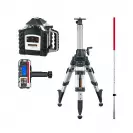 Ротационен лазерен нивелир LASERLINER Quadrum M350 S Set 3, червен лазер клас 2, обхват 350m, точност 1mm/10m, автом./автом. - small