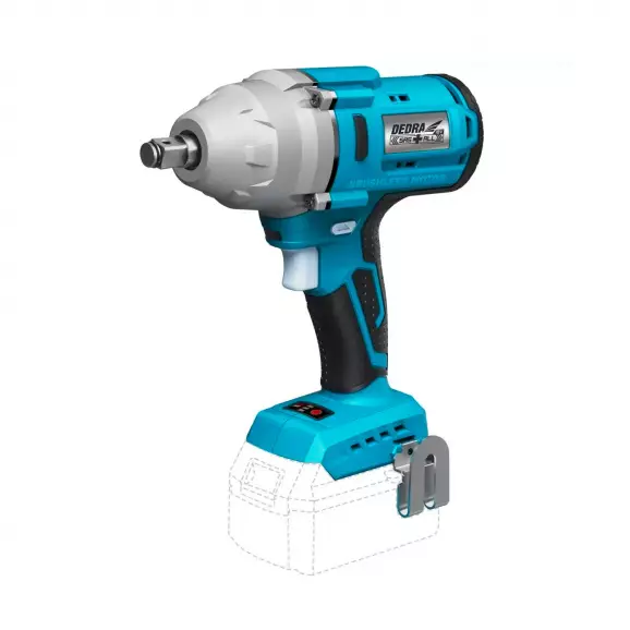 Акумулаторен гайковерт ударен DEDRA DED7157, 18V, 2.0-8.0Ah, Li-Ion, 1/2