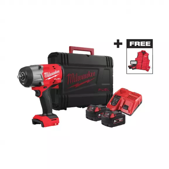 Акумулаторен гайковерт ударен MILWAUKEE M18 FHIWF2F12MC-502X, 18V, 5.0Ah, Li-Ion, 1/2