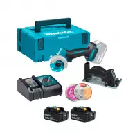 Акумулаторен ъглошлайф MAKITA DMC300RFJ, 18V, 3.0Ah, Li-Ion, ф76мм, безчетков