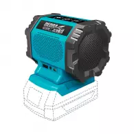 Bluetooth колонка DEDRA DED7004, 18V, 2.0-8.0Ah Li-Ion, 2x3W