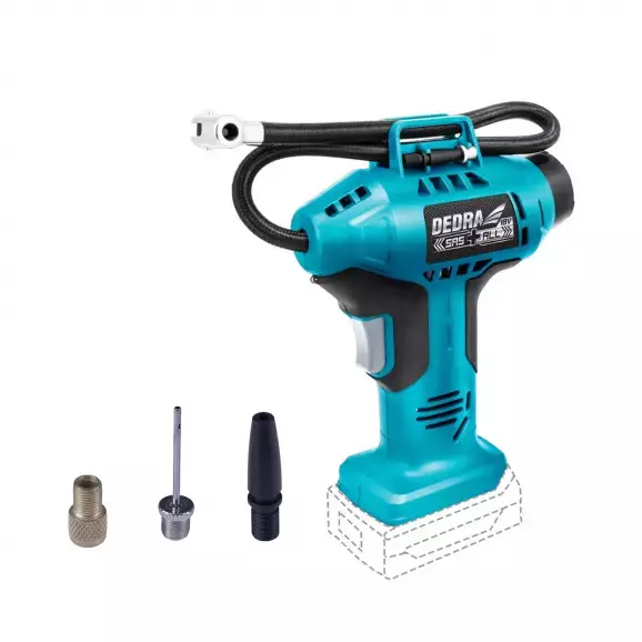 Компресор акумулаторен DEDRA DED7078LCD, 18V, 2.0-8.0Ah, Li-Ion, 12l/min