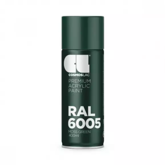 Спрей боя тъмно зелен COSMOS LAC RAL 6005 400мл, №314