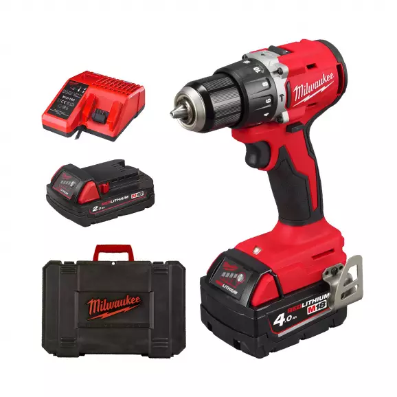 Акумулаторен ударен винтоверт MILWAUKEE M18 BLPDRC-422C, 18V, 2.0/4.0Ah, Li-Ion, 60.5Nm, безчетков