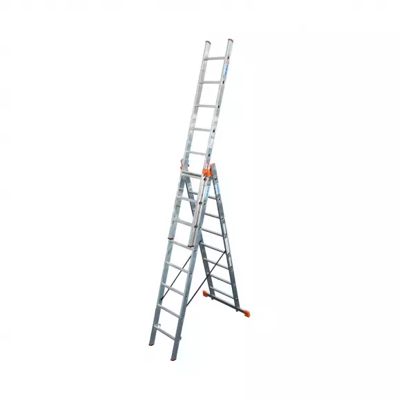 Алуминиевa стълба KRAUSE Tribilo 3х8, 3350/4400/6050мм, трираменна, професионална, 150кг.