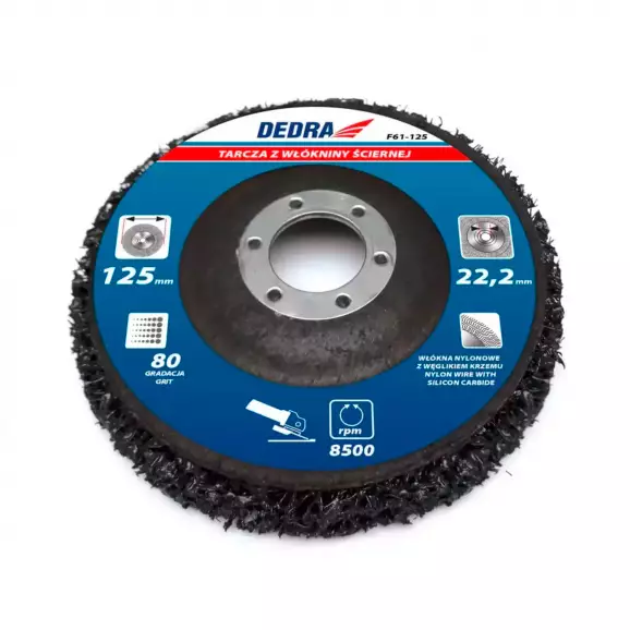 Диск DEDRA 125х22.23мм P80, за монтиране на ъглошлайф