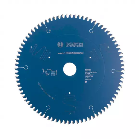 Диск с твърдосплавни пластини BOSCH 254/2.6/30 Z=80, за рязане на дървесина, алуминий, пластмаса, ламинат