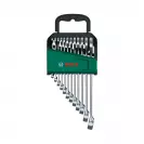 Ключ звездогаечен комплект BOSCH 6-19мм 15части, CrV, хромиран - small, 263976