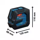 Линеен лазерен нивелир BOSCH GLL 20-22 G, 2 лазерни линии, точност 3mm/10m, автоматично - small, 264063