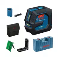 Линеен лазерен нивелир BOSCH GLL 20-22 G Set, 2 лазерни линии, точност 3mm/10m, автоматично