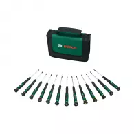 Отвертки комплект BOSCH 13части, PH, SB, TX, шестостен, двукомпонентна дръжка