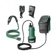 Помпа потопяема акумулаторна BOSCH GardenPump 18V-2000 Solo, 18V, 2.0-6.0Ah, Li-ion, Q=30/min, за леко замърсена, дъждовна вода