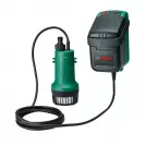 Помпа потопяема акумулаторна BOSCH GardenPump 18V-2000 Solo, 18V, 2.0-6.0Ah, Li-ion, Q=30/min, за леко замърсена, дъждовна вода - small, 264053