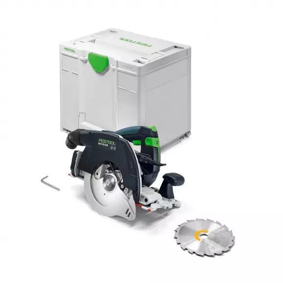 Акумулаторен циркулярен трион FESTOOL HKC 55 KEB-Basic, 18V, 1.5-6.2Ah, Li-Ion, ф160х20мм, 4500об/мин, безчетков