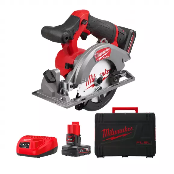 Акумулаторен циркулярен трион MILWAUKEE M12 FCS442-502X, 12V, 5.0Ah, Li-Ion, ф140x20мм, 3850об/мин, безчетков