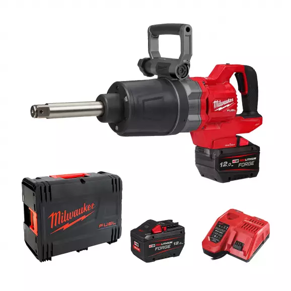 Акумулаторен гайковерт ударен MILWAUKEE M18 ONEFHIWF1D-121C, 18V, 12Ah, Li-Ion, 1