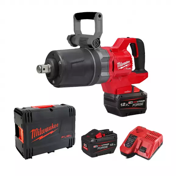 Акумулаторен гайковерт ударен MILWAUKEE M18 ONEFHIWF1DS-121C, 18V, 12Ah, Li-Ion, 1
