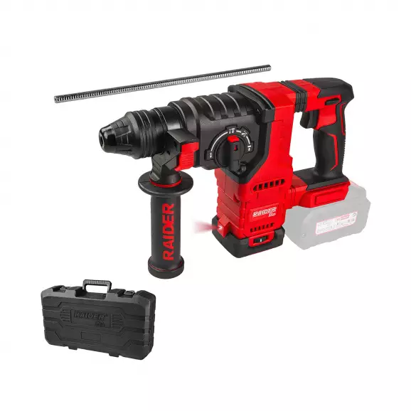 Акумулаторен перфоратор RAIDER RDP-BBRH20 Solo, 20V, 1.5-8.0Ah, Li-Ion, SDS-plus, 3.0J, безчетков