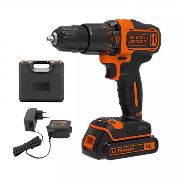 Акумулаторен ударен винтоверт BLACK&DECKER BDCHD18K-QW, 18V, 1.5Ah, Li-Ion, 40Nm