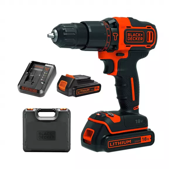 Акумулаторен ударен винтоверт BLACK&DECKER BDCHD18K1B2-QW, 18V, 2.0Ah, Li-Ion, 40Nm