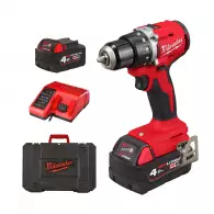 Акумулаторен винтоверт MILWAUKEE M18 BLDDRC-402C, 18V, 4.0Ah, Li-Ion, 61Nm