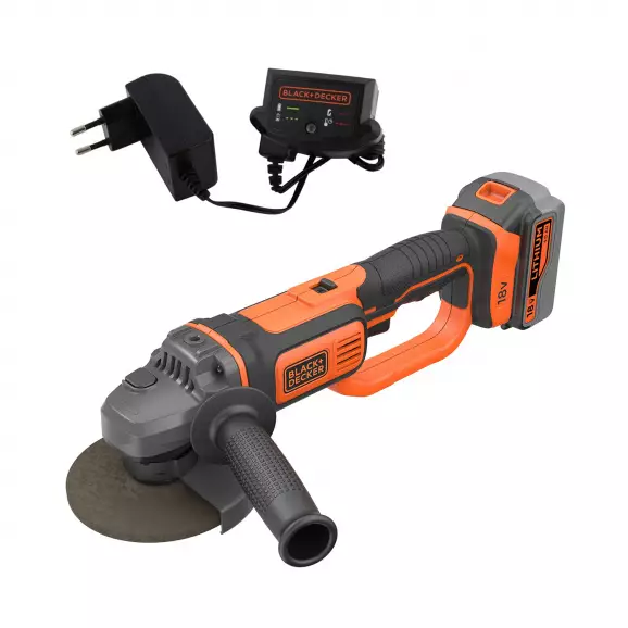 Акумулаторен ъглошлайф BLACK&DECKER BCG720M1-QW, 18V, 4.0Ah, Li-Ion, ф125мм