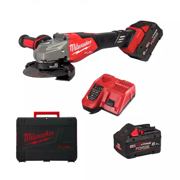 Акумулаторен ъглошлайф MILWAUKEE M18 FHSAG125XB2-802X, 18V, 8.0Ah, Li-Ion, ф125мм, безчетков