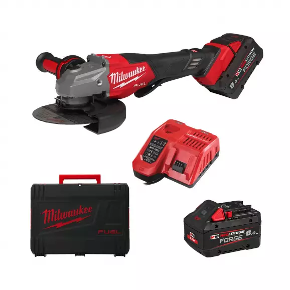 Акумулаторен ъглошлайф MILWAUKEE M18 FHSAG125XPDB2-802X, 18V, 8.0Ah, Li-Ion, ф125мм, безчетков