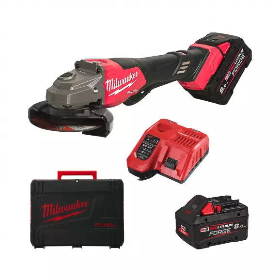 Акумулаторен ъглошлайф MILWAUKEE M18 FHSAGO125VXPDB2-802X, 18V, 8.0Ah, Li-Ion, ф125мм, безчетков
