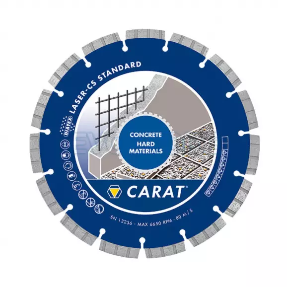Диск диамантен CARAT CS 125x22.23мм, за армиран бетон, скални материали, сухо рязане