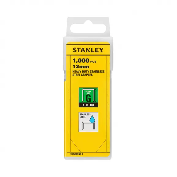 Кламери STANLEY G11/12мм 1000бр., тип G11, плоска тел, кутия