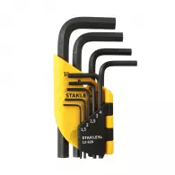 Ключ шестограм Г-образен STANLEY 1.5-10мм 9части, CrV, оксидирани