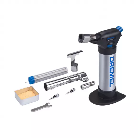 Поялник за пропан-бутан DREMEL VersaFlame 2200-5, 1200°C (открит пламък) 680 °C (горещ въздух) 550°C (с накрайници)
