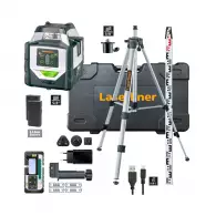 Ротационен лазерен нивелир LASERLINER DuraPlane Plus G360 SET 175см, червен лазер клас 2, точност 1mm/10m, автом./автом.
