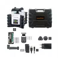 Ротационен лазерен нивелир LASERLINER Quadrum Compact GT M300 S, червен лазер клас 2, обхват 350m, точност 1.5mm/10m, автом./автом.