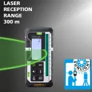Ротационен лазерен нивелир LASERLINER Quadrum Compact GT M300 S, червен лазер клас 2, обхват 350m, точност 1.5mm/10m, автом./автом. - small, 266326