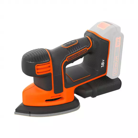 Шлайф вибрационен акумулаторен BLACK&DECKER BDCDS18N-XJ, 18V, 1.5-4.0Ah, Li-Ion, 12000об/мин, 135х135x95мм