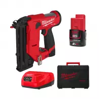 Такер акумулаторен MILWAUKEE M12 FCN18GS-202X, 12V, 2.0Ah, Li-Ion, за гвоздеи 16-38мм (тип 18GA)