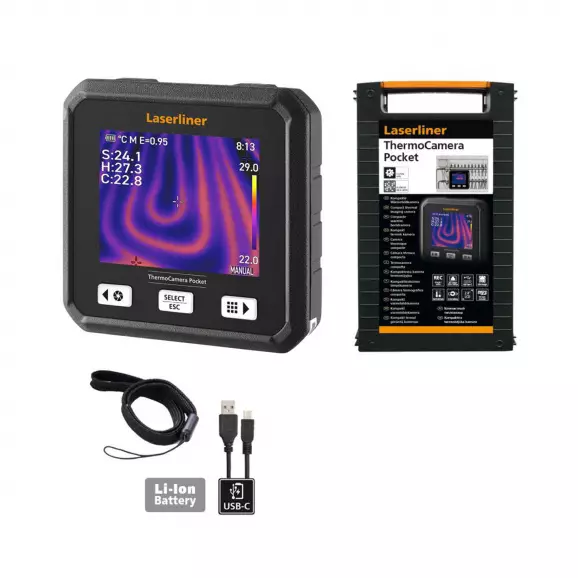 Термокамера LASERLINER ThermoCamera Pocket, обхват от -20°C до +550°C, точност ± 2°C