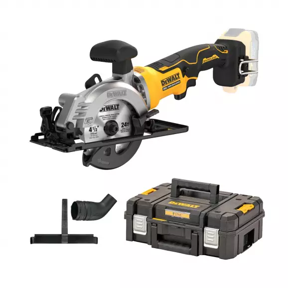 Акумулаторен циркулярен трион DEWALT DCS571NT-XJ, 18V, 1.5-5.0Ah, Li-Ion, ф115x9.5мм, 4500об/мин, безчетков