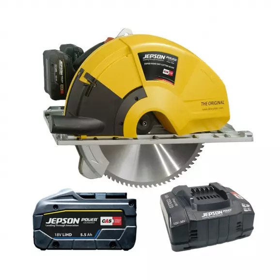 Акумулаторен циркулярен трион JEPSON SHDC 8320E, 18+18V, 5.5Ah, Li-Ion, ф320x25.4мм, 1700об/мин