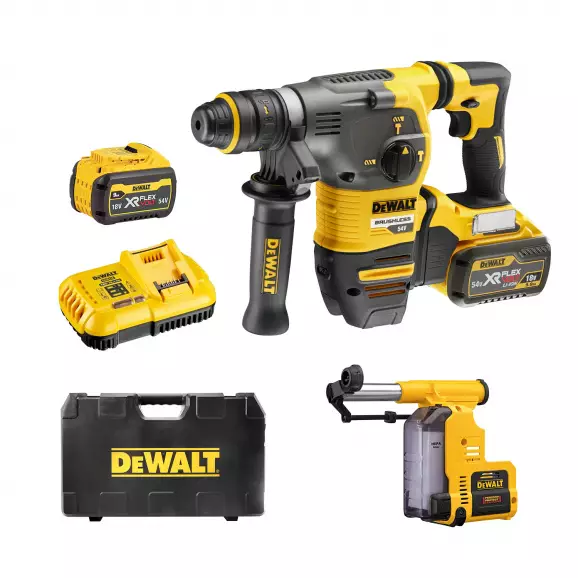 Акумулаторен перфоратор DEWALT DCH335X2-QW, 54/18V, 3.0/9.0Ah, Li-Ion, SDS-plus, 3.5J, безчетков