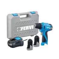 Акумулаторен винтоверт FERVI FB12CD3AS-22B, 12V, 2.0Ah, Li-Ion, 30Nm, безчетков